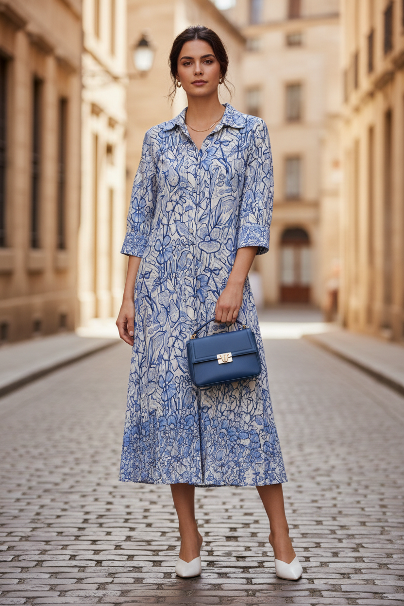 Indigo - Vestido camisero azul
