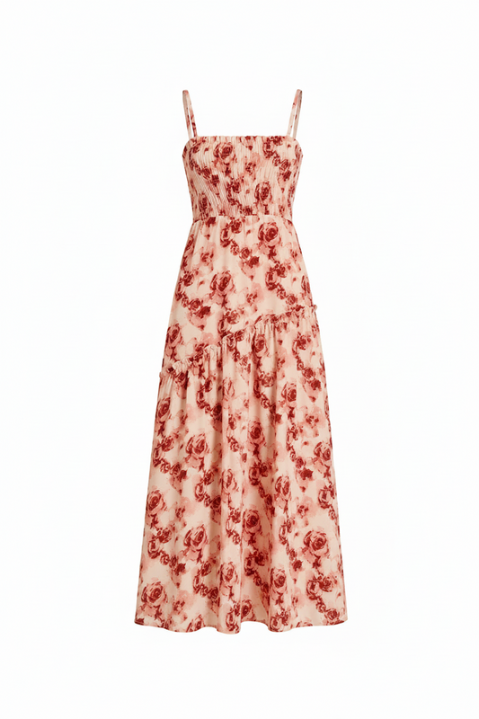 Virginia - Vestido largo jardín de rosas