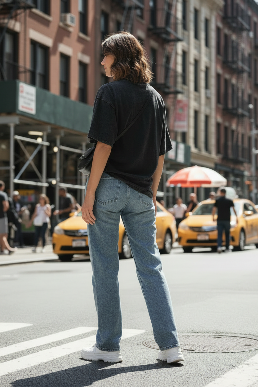 Dona - Blusa oversize con efecto lavado