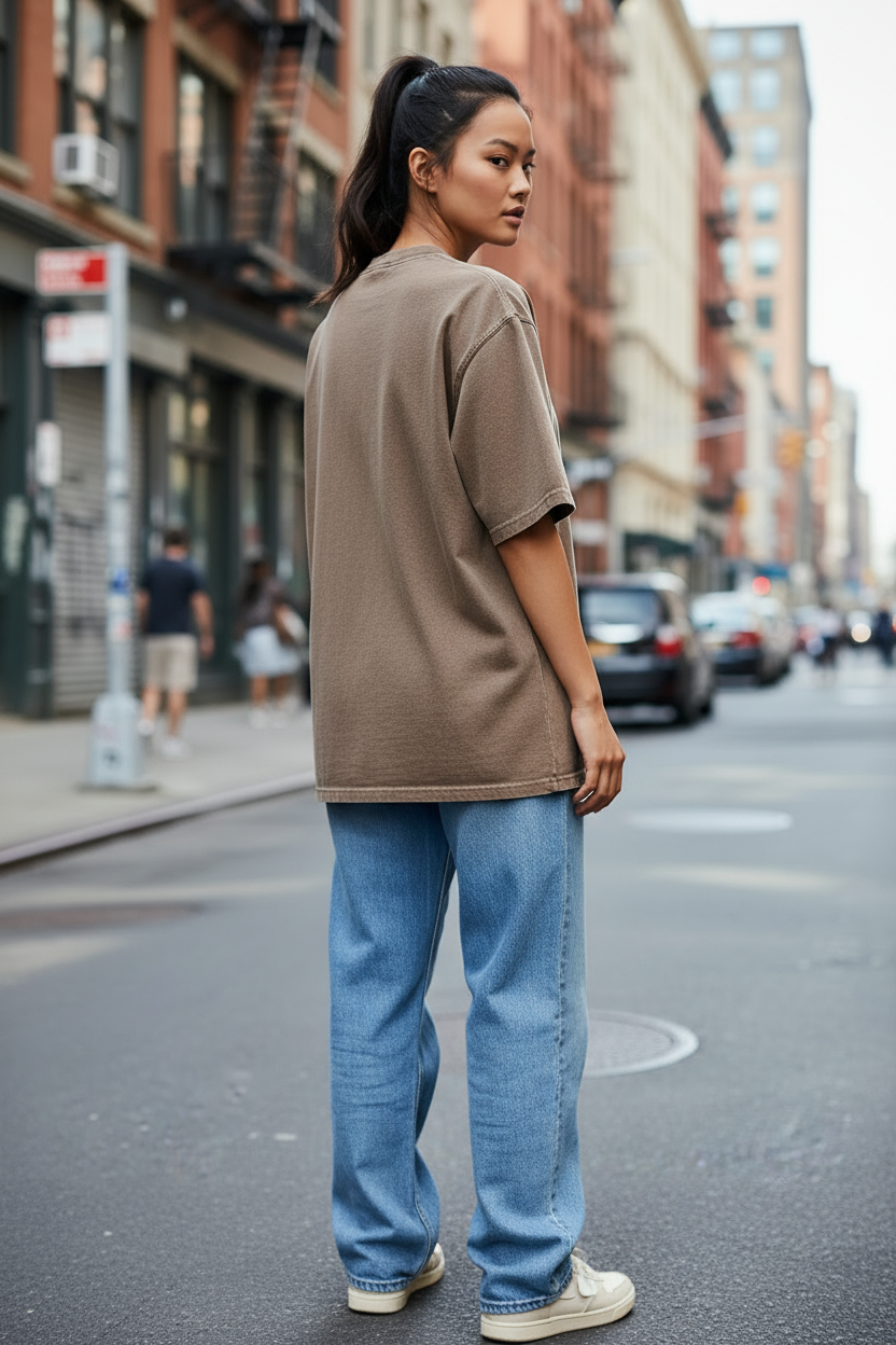 Dona - Blusa oversize con efecto lavado