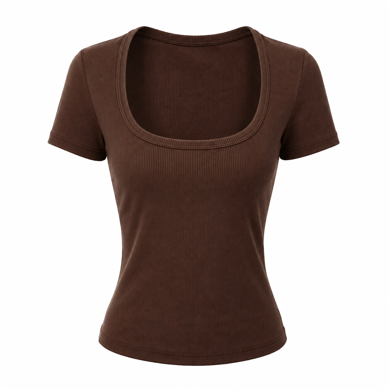 Karoline - Blusa corta elástica con cuello cuadrado