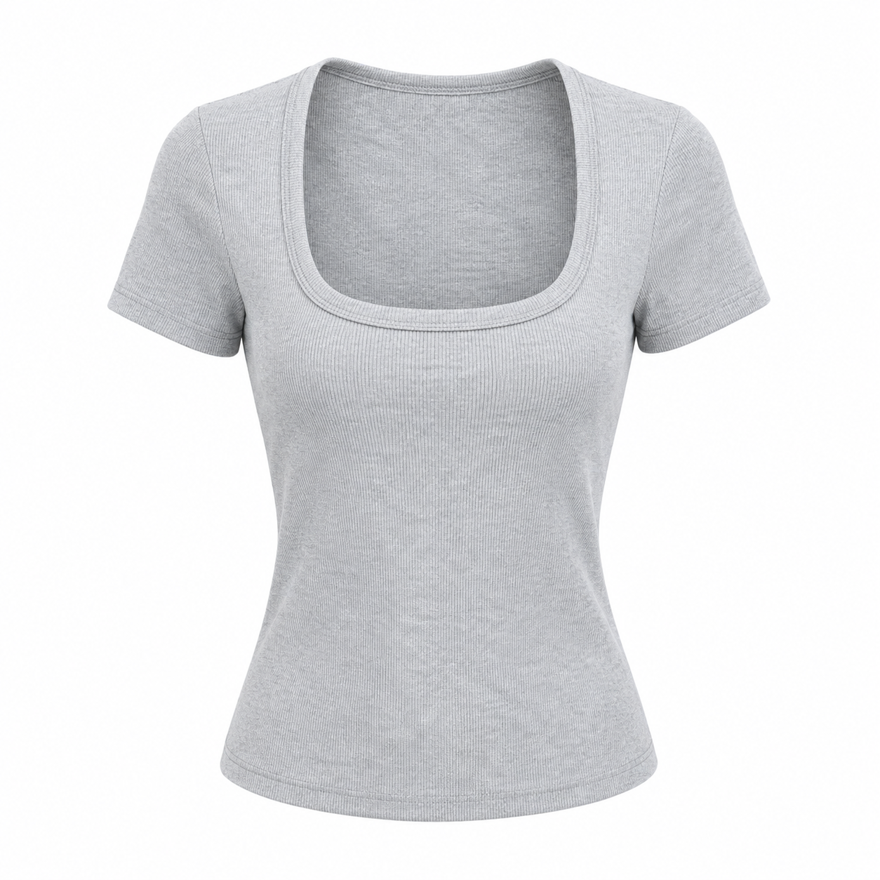 Karoline - Blusa corta elástica con cuello cuadrado