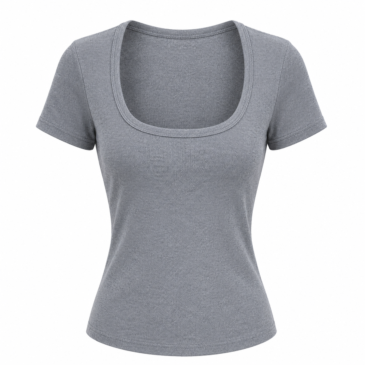Karoline - Blusa corta elástica con cuello cuadrado